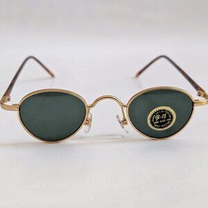 NWT Vintage 90's Round Metal Combo Designer Sunglasses (M. Gold)